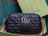 Gucci GG Marmont Matelasse Shoulder Bag in Black Leather 447632 Replica