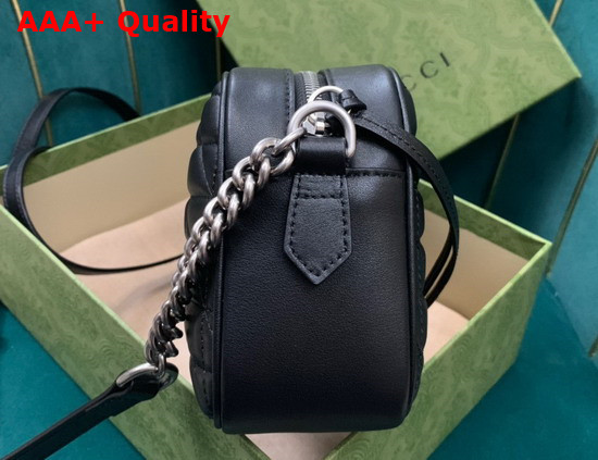 Gucci GG Marmont Matelasse Shoulder Bag in Black Leather 447632 Replica