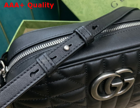 Gucci GG Marmont Matelasse Shoulder Bag in Black Leather 447632 Replica