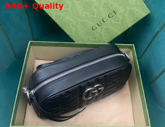 Gucci GG Marmont Matelasse Shoulder Bag in Black Leather 447632 Replica