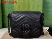 Gucci GG Marmont Matelasse Shoulder Bag in Black Leather 739681 Replica