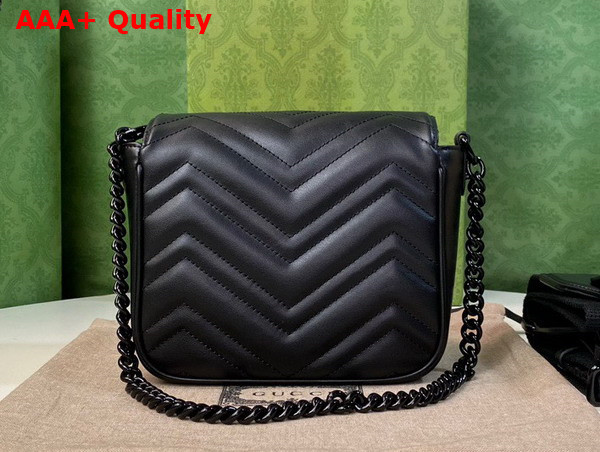 Gucci GG Marmont Matelasse Shoulder Bag in Black Leather 739681 Replica