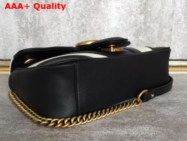 Gucci GG Marmont Matelasse Shoulder Bag in Black and White Leather Replica