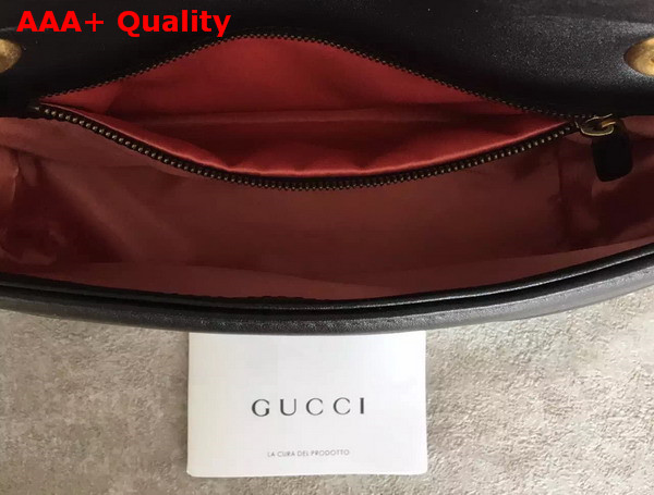 Gucci GG Marmont Matelasse Shoulder Bag in Black and White Leather Replica