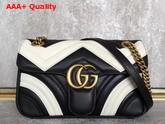 Gucci GG Marmont Matelasse Shoulder Bag in Black and White Leather Replica