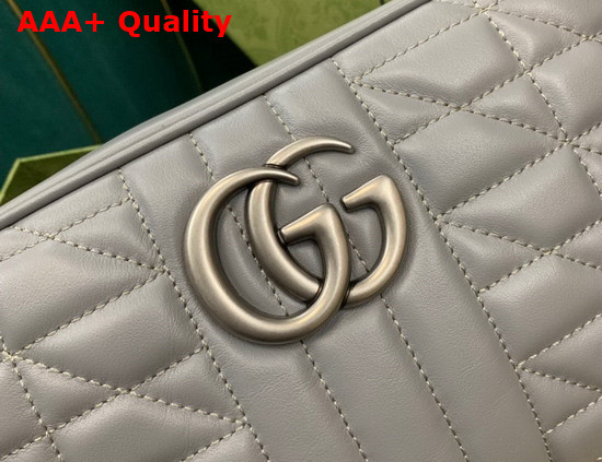 Gucci GG Marmont Matelasse Shoulder Bag in Dark Grey Leather 447632 Replica