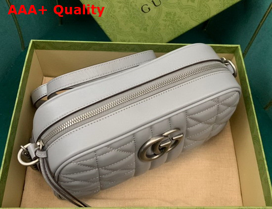 Gucci GG Marmont Matelasse Shoulder Bag in Dark Grey Leather 447632 Replica