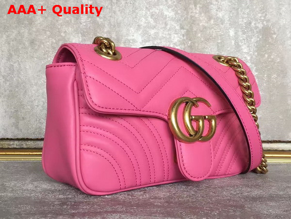 Gucci GG Marmont Matelasse Shoulder Bag in Pink Calfskin Replica