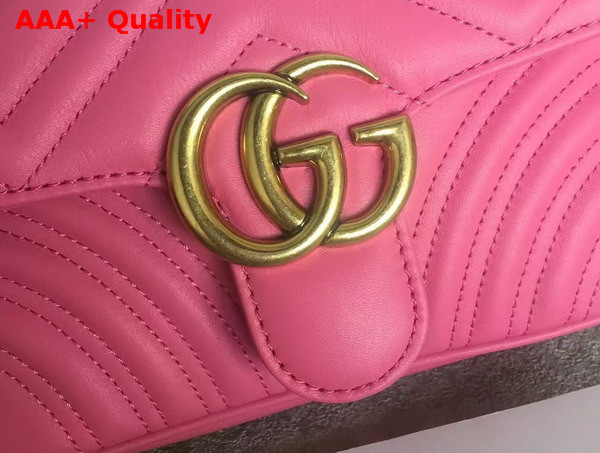 Gucci GG Marmont Matelasse Shoulder Bag in Pink Calfskin Replica