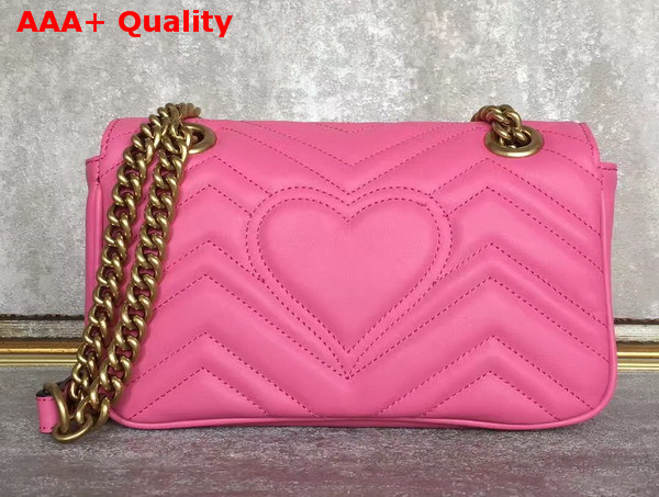 Gucci GG Marmont Matelasse Shoulder Bag in Pink Calfskin Replica