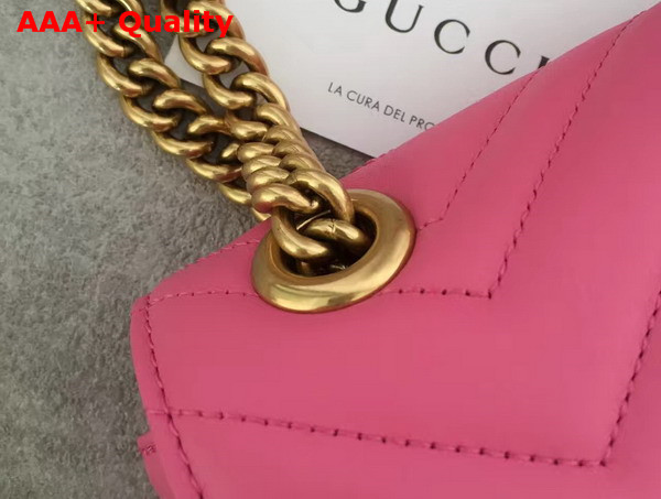 Gucci GG Marmont Matelasse Shoulder Bag in Pink Calfskin Replica