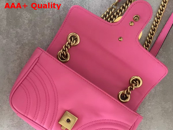 Gucci GG Marmont Matelasse Shoulder Bag in Pink Calfskin Replica