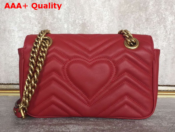 Gucci GG Marmont Matelasse Shoulder Bag in Red Calf Leather Replica