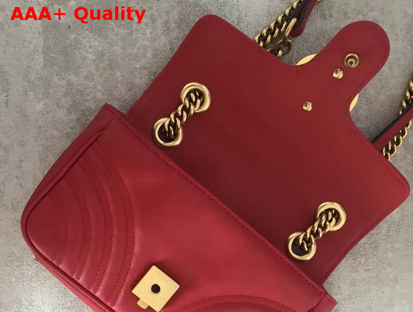 Gucci GG Marmont Matelasse Shoulder Bag in Red Calf Leather Replica