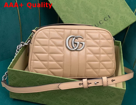 Gucci GG Marmont Matelasse Shoulder Bag in Rose Beige Leather 447632 Replica