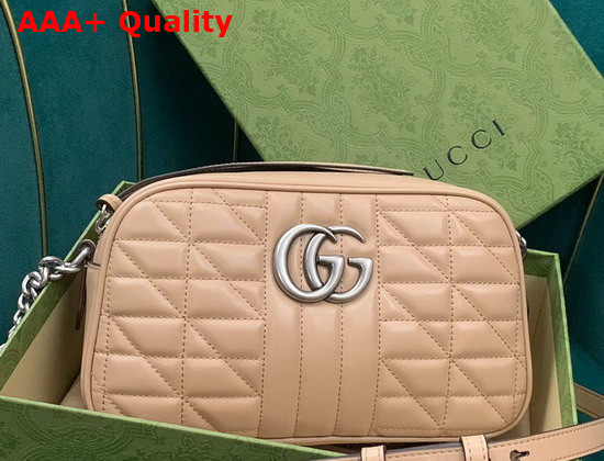 Gucci GG Marmont Matelasse Shoulder Bag in Rose Beige Leather 447632 Replica