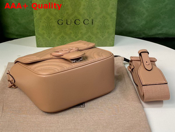 Gucci GG Marmont Matelasse Shoulder Bag in Rose Pink Leather 739681 Replica