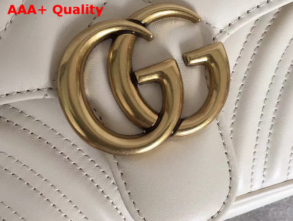 Gucci GG Marmont Matelasse Shoulder Bag in White Calfskin Replica