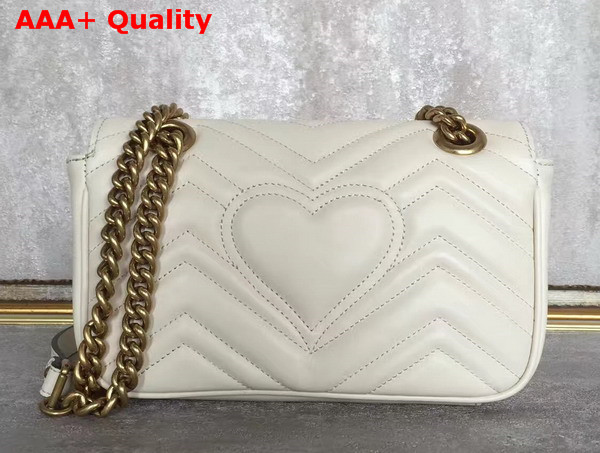 Gucci GG Marmont Matelasse Shoulder Bag in White Calfskin Replica