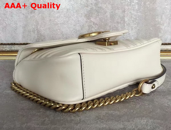 Gucci GG Marmont Matelasse Shoulder Bag in White Calfskin Replica