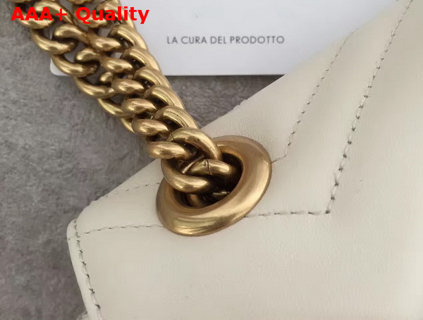 Gucci GG Marmont Matelasse Shoulder Bag in White Calfskin Replica