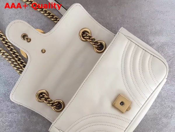 Gucci GG Marmont Matelasse Shoulder Bag in White Calfskin Replica