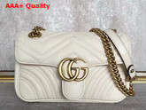 Gucci GG Marmont Matelasse Shoulder Bag in White Calfskin Replica