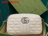 Gucci GG Marmont Matelasse Shoulder Bag in White Leather 447632 Replica