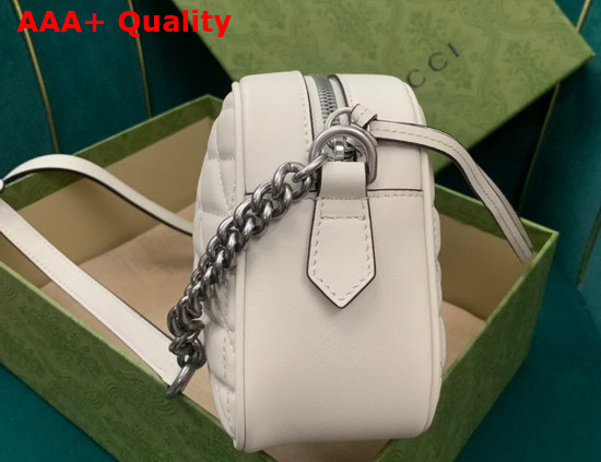 Gucci GG Marmont Matelasse Shoulder Bag in White Leather 447632 Replica