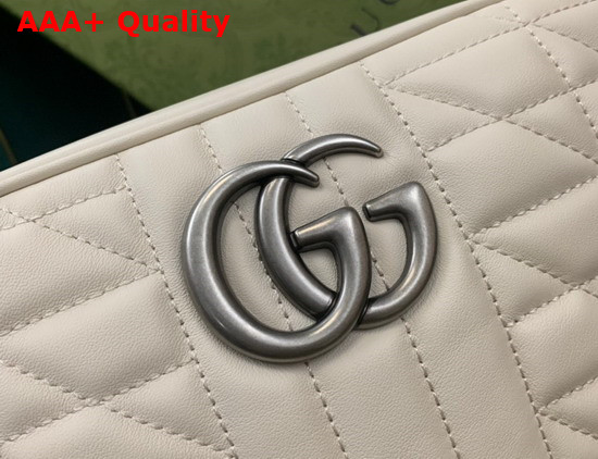 Gucci GG Marmont Matelasse Shoulder Bag in White Leather 447632 Replica