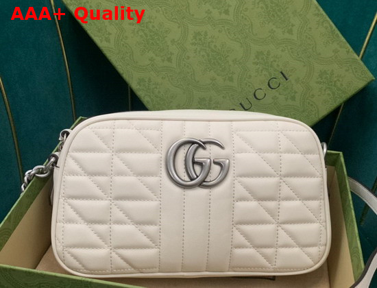 Gucci GG Marmont Matelasse Shoulder Bag in White Leather 447632 Replica