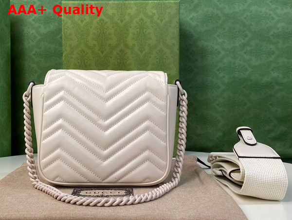 Gucci GG Marmont Matelasse Shoulder Bag in White Leather 739681 Replica