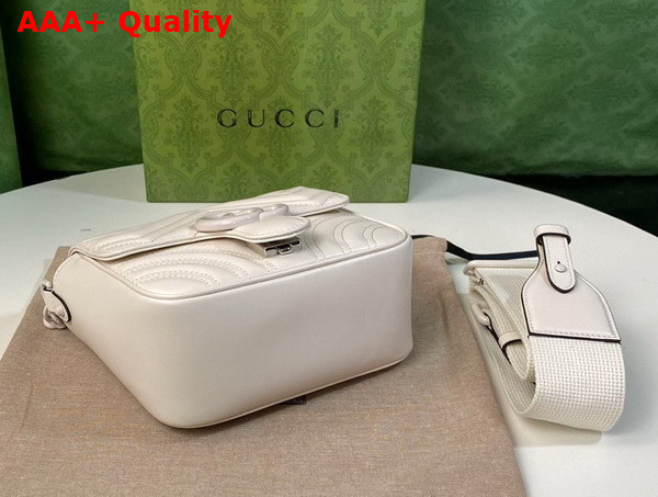 Gucci GG Marmont Matelasse Shoulder Bag in White Leather 739681 Replica