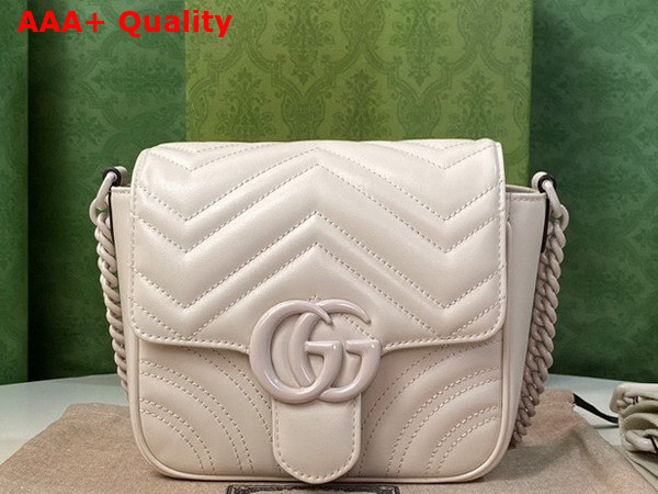 Gucci GG Marmont Matelasse Shoulder Bag in White Leather 739681 Replica