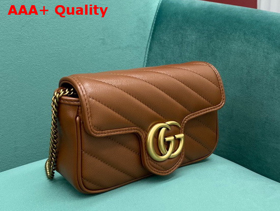 Gucci GG Marmont Matelasse Super Mini Bag Brown Diagonal Matelasse Leather 476433 Replica