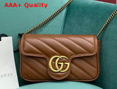 Gucci GG Marmont Matelasse Super Mini Bag Brown Diagonal Matelasse Leather 476433 Replica