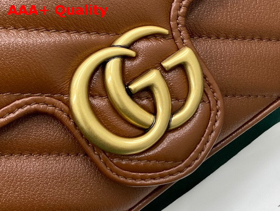 Gucci GG Marmont Matelasse Super Mini Bag Brown Diagonal Matelasse Leather 476433 Replica