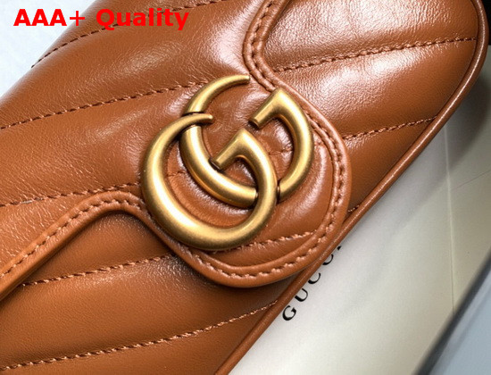 Gucci GG Marmont Matelasse Super Mini Bag in Brown Diagonal Matelasse Leather 476433 Replica