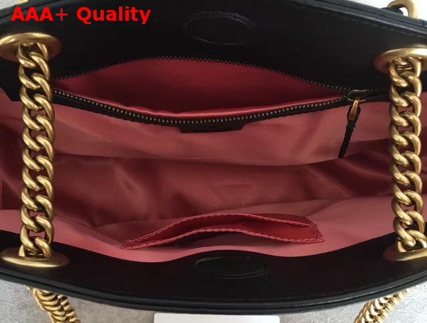 Gucci GG Marmont Matelasse Tote in Black and White Leather Replica