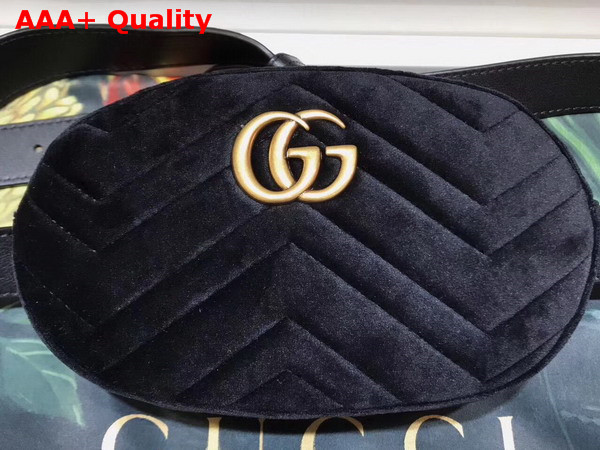 Gucci GG Marmont Matelasse Velvet Belt Bag in Black Velvet Replica