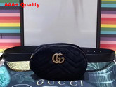 Gucci GG Marmont Matelasse Velvet Belt Bag in Black Velvet Replica