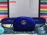 Gucci GG Marmont Matelasse Velvet Belt Bag in Dark Blue Velvet Replica