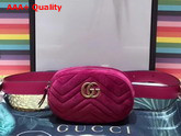 Gucci GG Marmont Matelasse Velvet Belt Bag in Fuchsia Velvet Replica