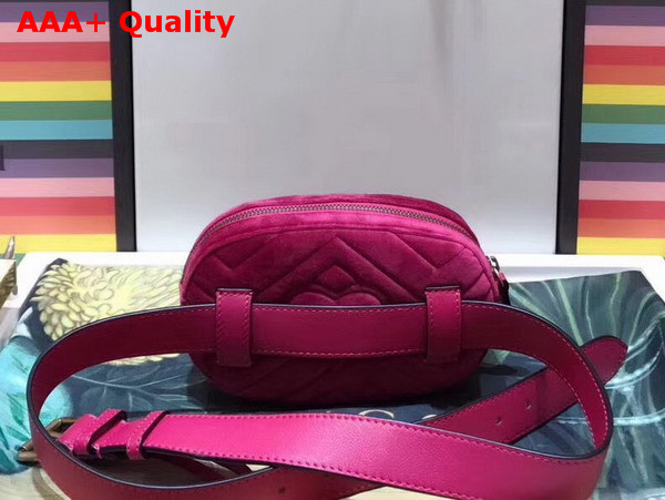 Gucci GG Marmont Matelasse Velvet Belt Bag in Fuchsia Velvet Replica