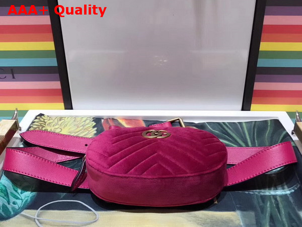 Gucci GG Marmont Matelasse Velvet Belt Bag in Fuchsia Velvet Replica