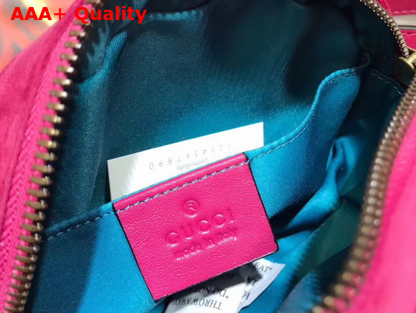 Gucci GG Marmont Matelasse Velvet Belt Bag in Fuchsia Velvet Replica