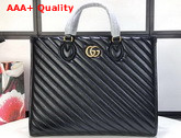 Gucci GG Marmont Medium Tote Bag in Black Matelasse Leather 627332 Replica