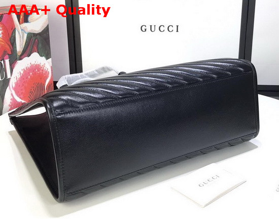 Gucci GG Marmont Medium Tote Bag in Black Matelasse Leather 627332 Replica