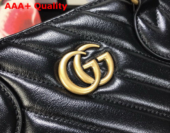 Gucci GG Marmont Medium Tote Bag in Black Matelasse Leather 627332 Replica