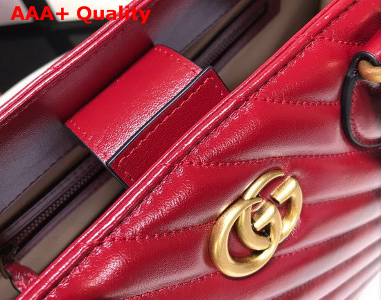 Gucci GG Marmont Medium Tote Bag in Red Matelasse Leather 627332 Replica